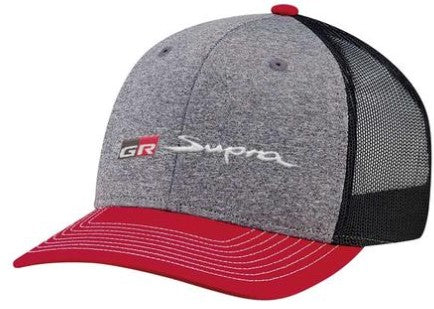 Toyota Cotton Poly Mesh GR Supra Baseball Cap - Red TOY12187RDCB