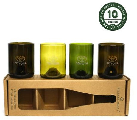 Toyota 12oz Set of 4 Mixed Colour Glasses TOY12228
